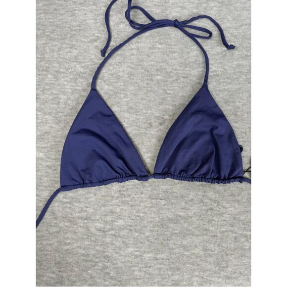Tavik Halter Triangle Bikini Top Women's Medium Navy Blue Stretch Beach Swimwear - Picture 1 of 5